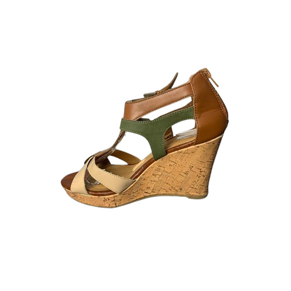 Dots Womens Multicolor Cork Wedge Sandals Size 7 With Adjustable Straps - Picture 7 of 8